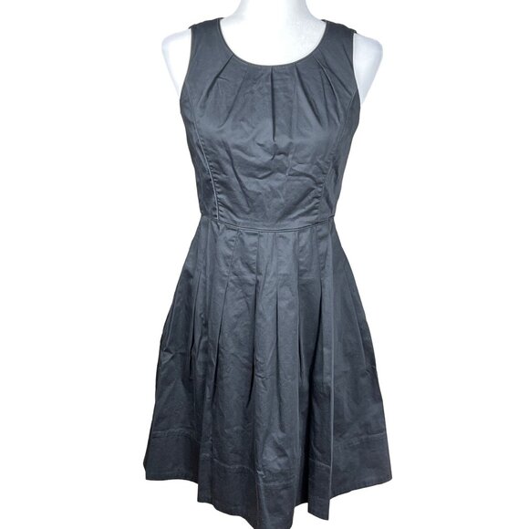 Talbots Dresses & Skirts - Talbots Dress Black Fit Flare Cotton 50s Classic Retro Basic Pockets Womens 2